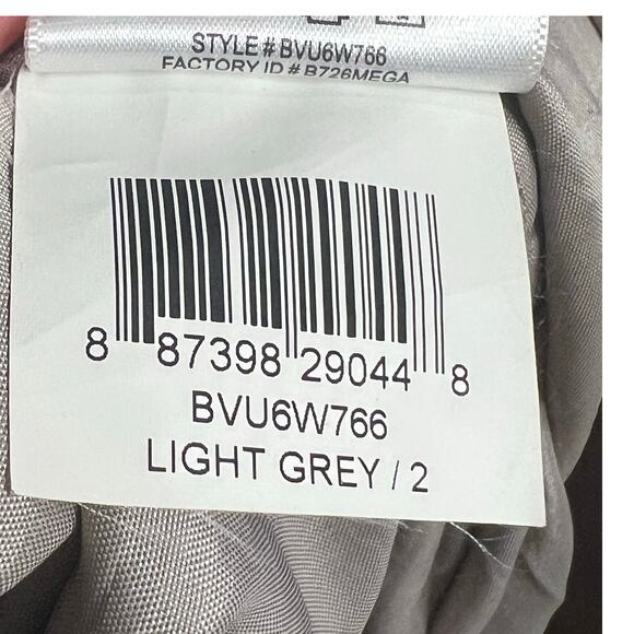 BCBGeneration Mini Dress 2 Light Gray Metallic Studded Pockets Fit Flare HOCO - Picture 15 of 16